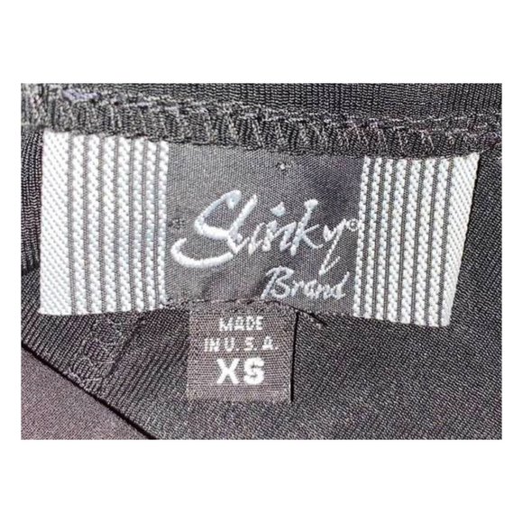 Slinky Brand Blouse - Long Sleeve - XS - Handkerchief Hem - Faux Scarf V-Neck - Picture 3 of 6